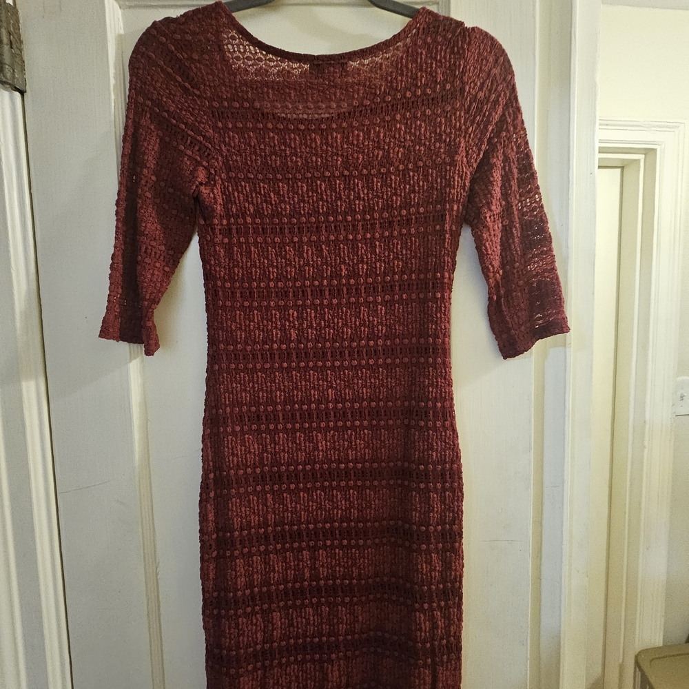 Topshop Burgundy Lace Dress - Picture 3 of 3